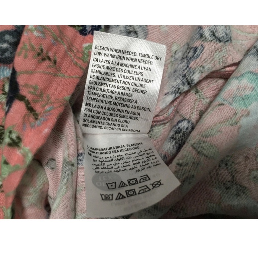 Style & Co Women's 3X Floral Salmon Split V-Neck Long Sleeve Pullover Blouse - Picture 7 of 9